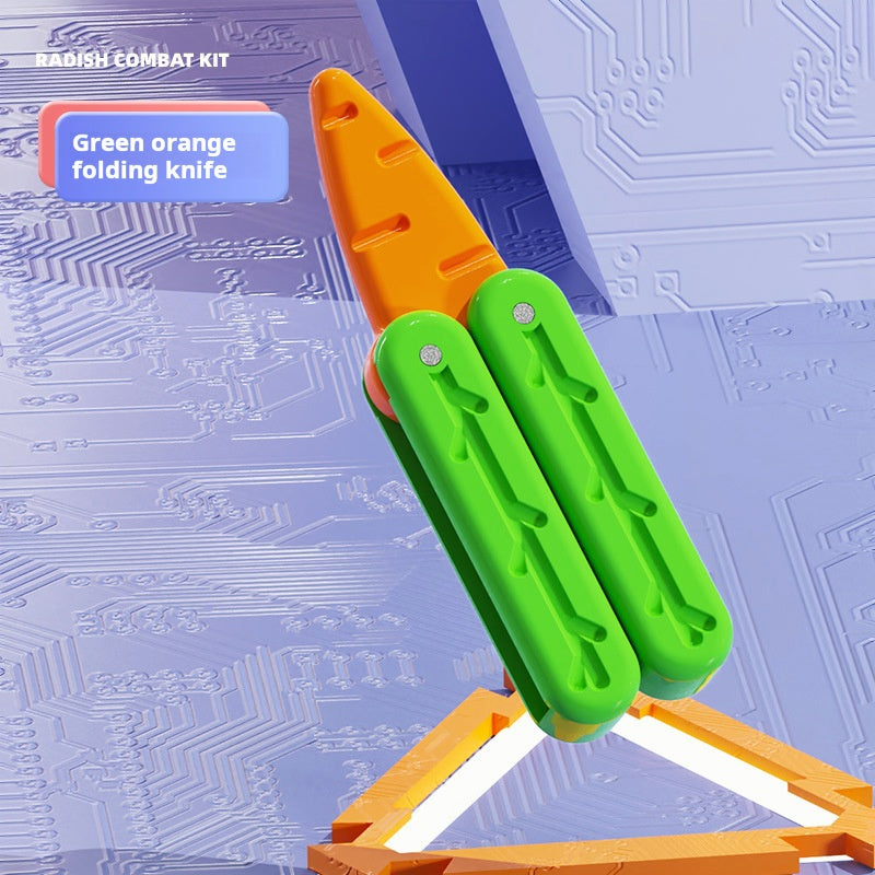Cuchillo de mariposa de rábano, cuchillo de gravedad impreso en 3D que brilla en la oscuridad 
