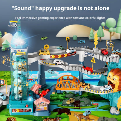 Dinosaur Mountain Track Car Adventure Aparcamiento Juguete para niños de 3 a 4 años 