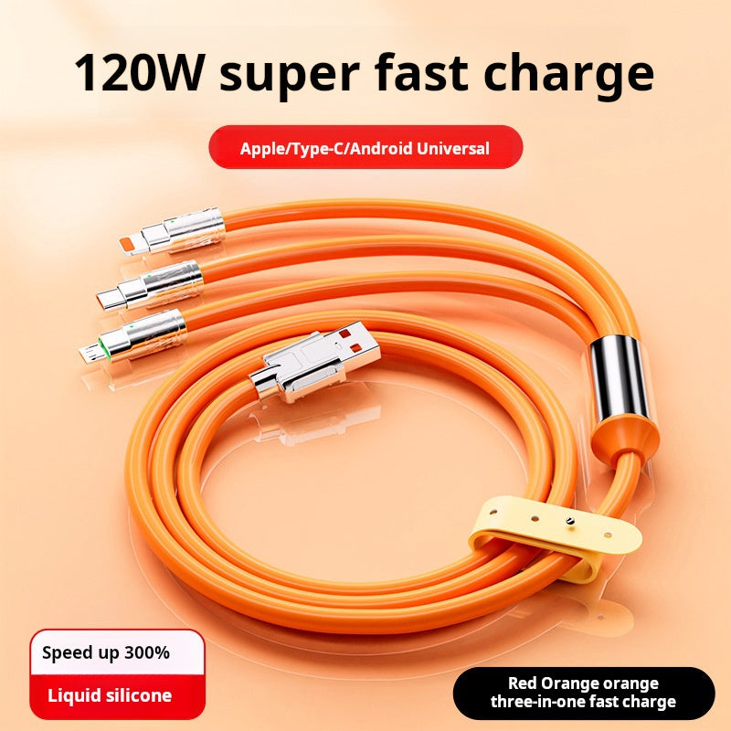 3-in-1 Fast Charging Cable for Multiple Devices, Portable