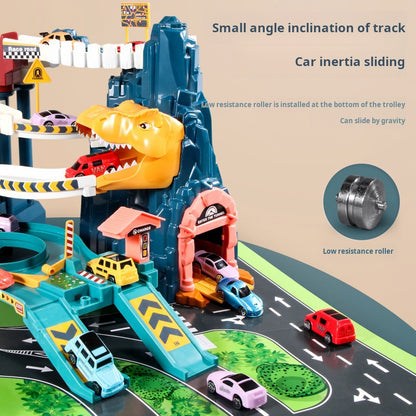 Dinosaur Mountain Track Car Adventure Aparcamiento Juguete para niños de 3 a 4 años 