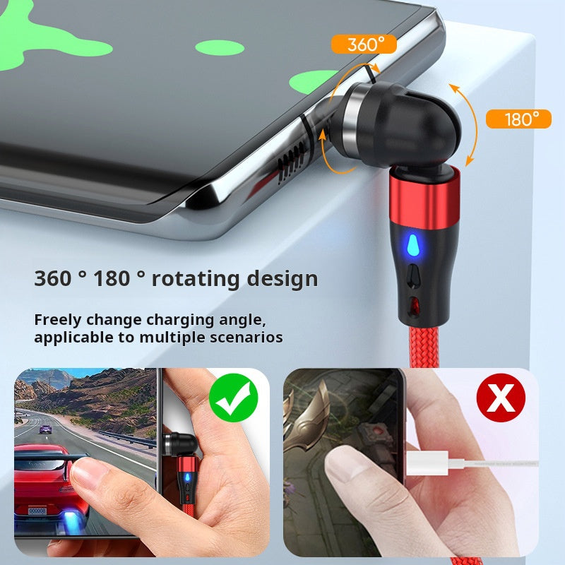 PD60W magnetic data cable 540 degree type-c braided cable