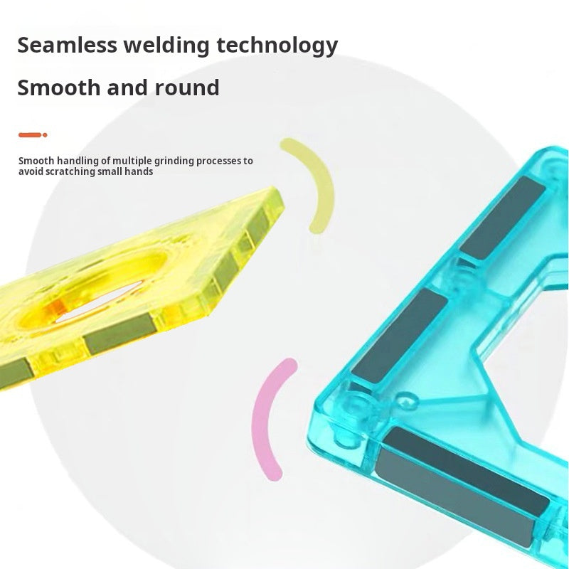 Educational Magnetic Tiles Toy, Colorful Window Pipes Ball Track Building Blocks