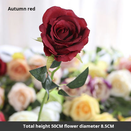 Flor artificial de flor de seda de una sola rosa 