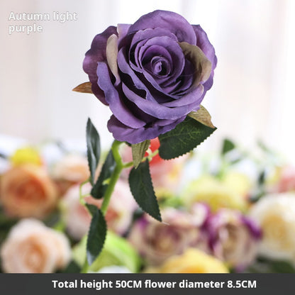 Flor artificial de flor de seda de una sola rosa 